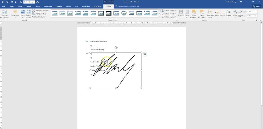 comment mettre une signature sur word