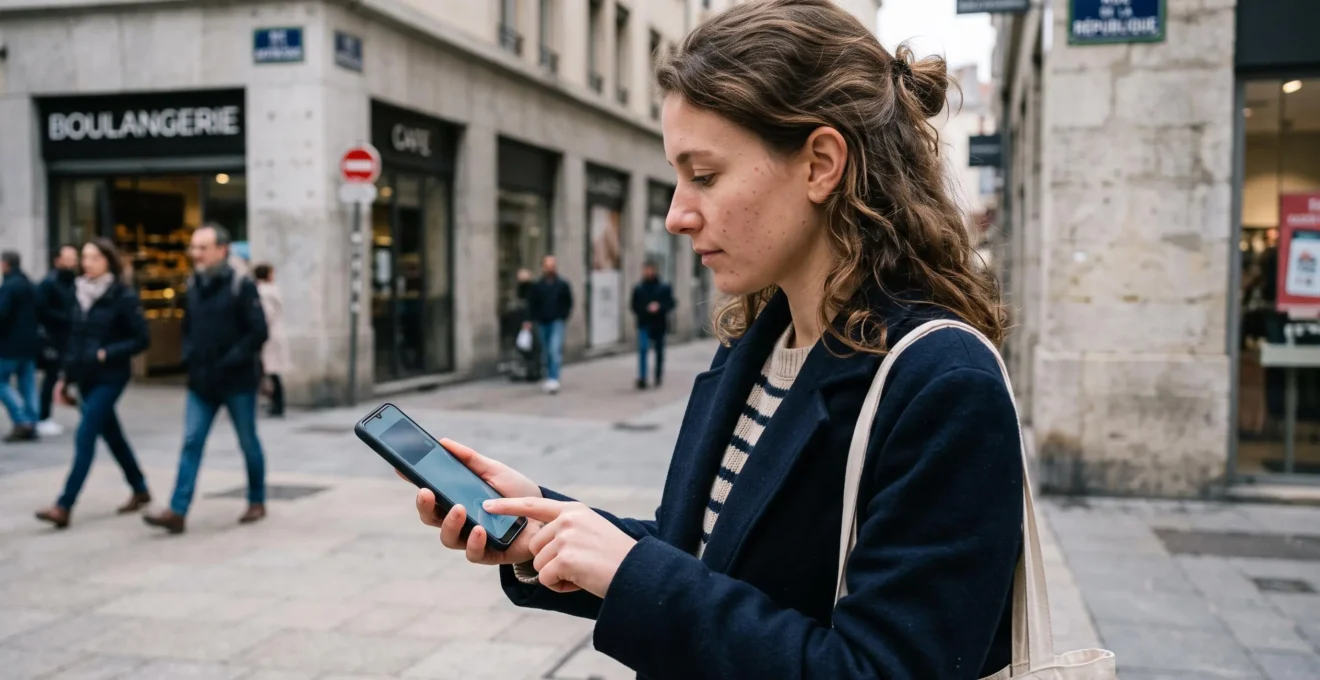 Jeune professionnel utilisant le paiement mobile sécurisé sur smartphone en environnement urbain